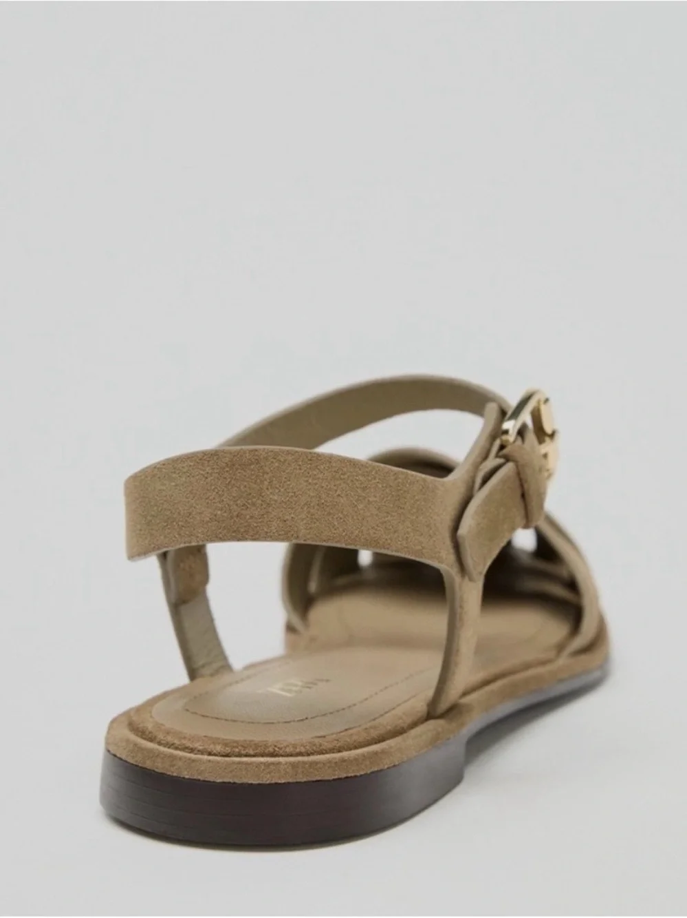 NWT Zara Split Suede Cage Sandals in Taupe Grey. Size 40 or 9 US. - Picture 3 of 7